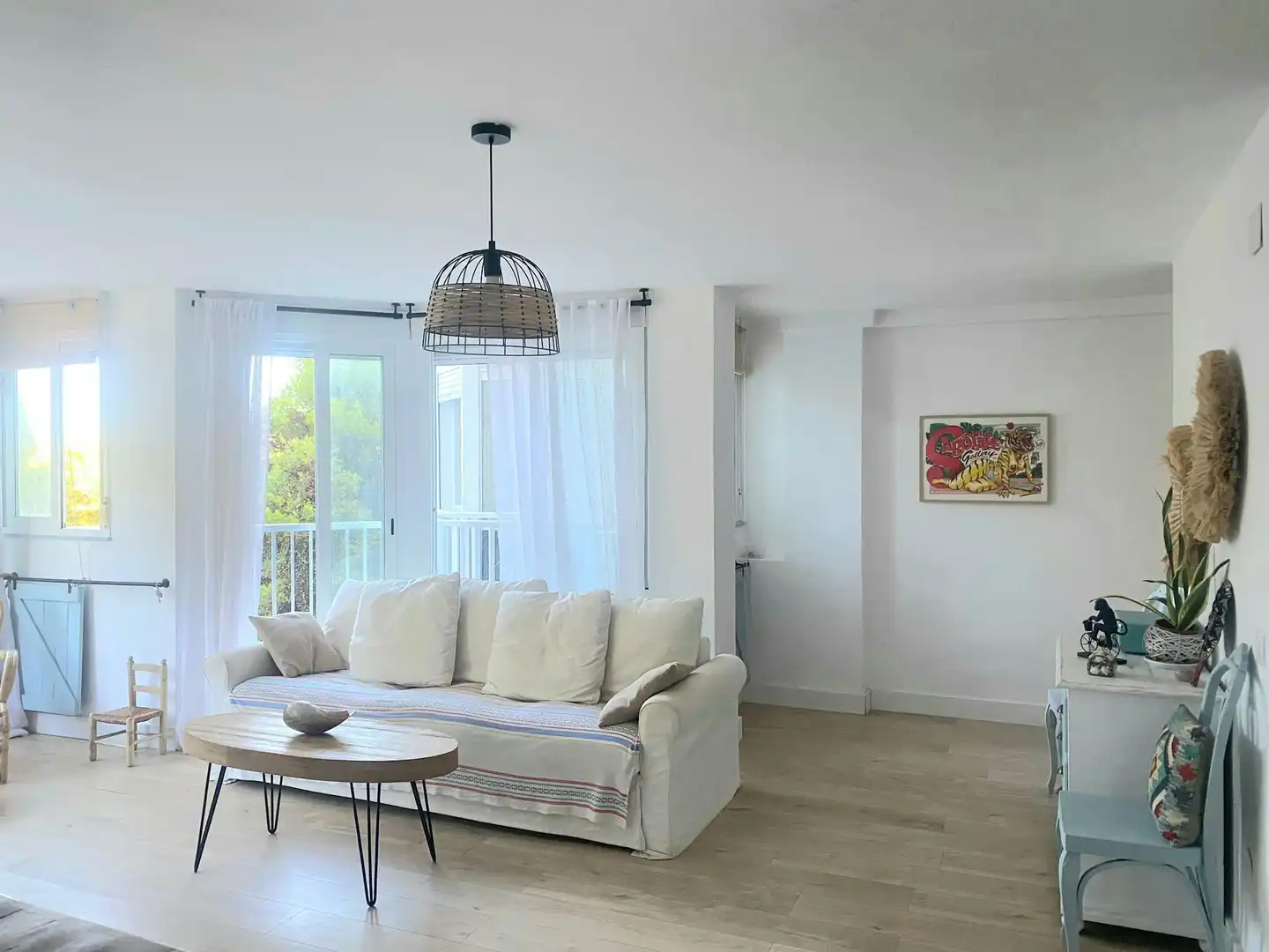 Wohnzimmer von Wohnung zur Miete in Valencia mit Klimaanlage, Heizung und Privatgarten
