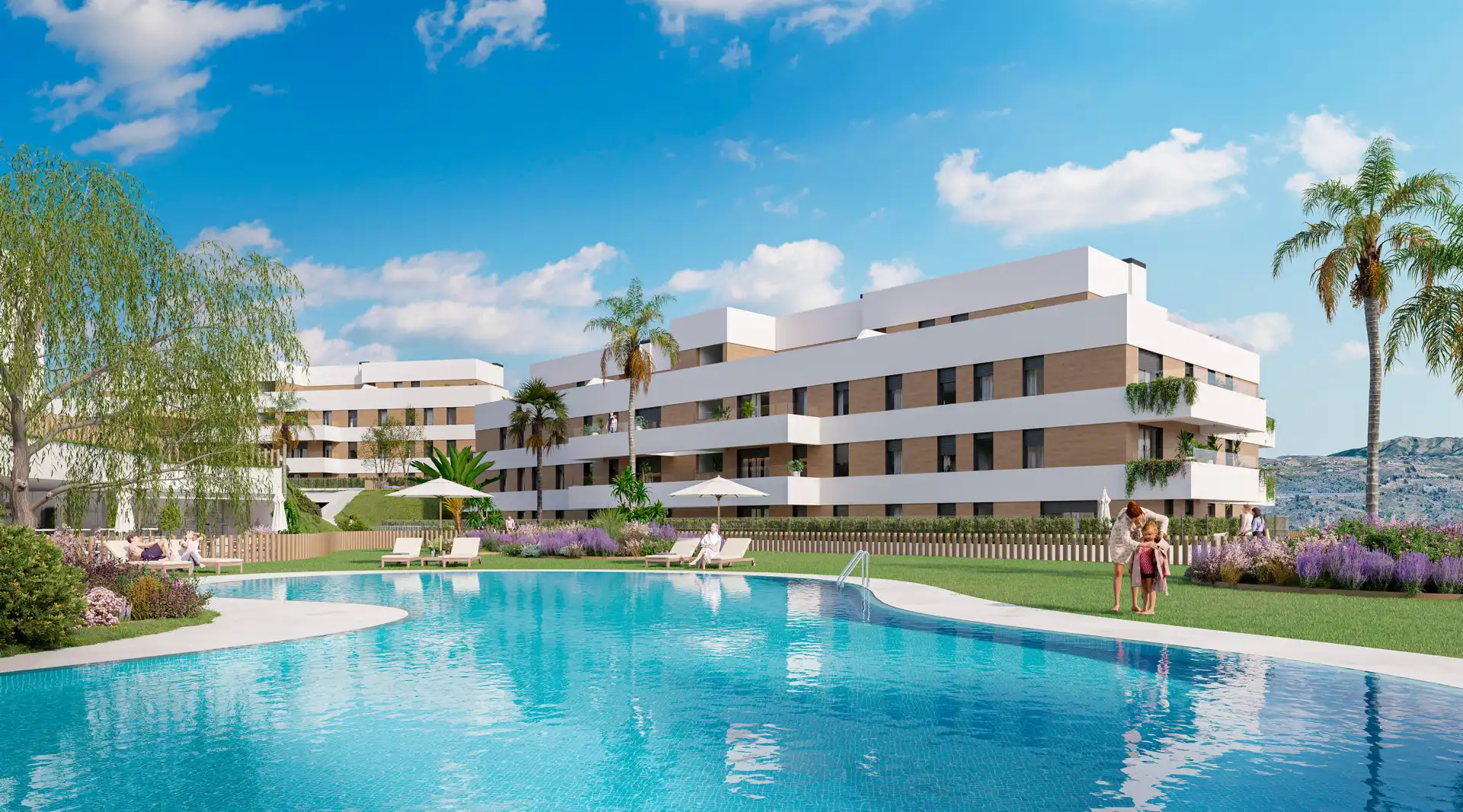 Swimming pool of Apartments for sale in Marbella  with Air Conditioner, Terrace and Alarm