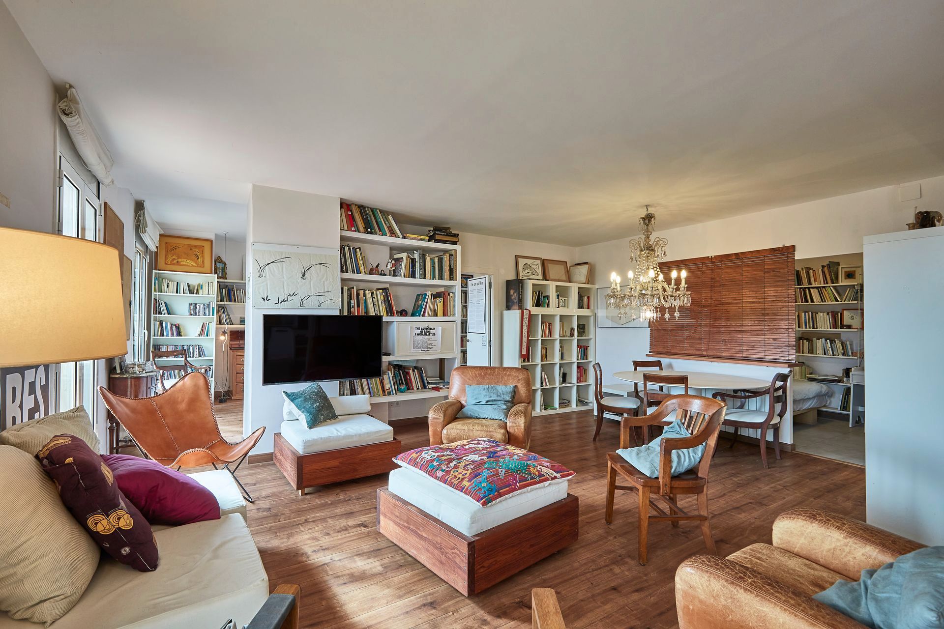 Living room of Attic for sale in  Barcelona Capital  with Heating, Parquet flooring and Terrace