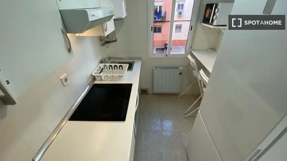 Kitchen of Flat for share in Madrid  with Air Conditioner, Terrace and Furnished