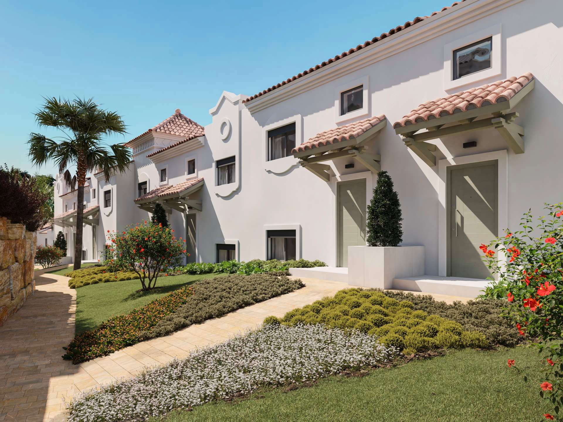 Vista exterior de Casa adosada en venda en Estepona amb Aire condicionat, Calefacció i Jardí privat