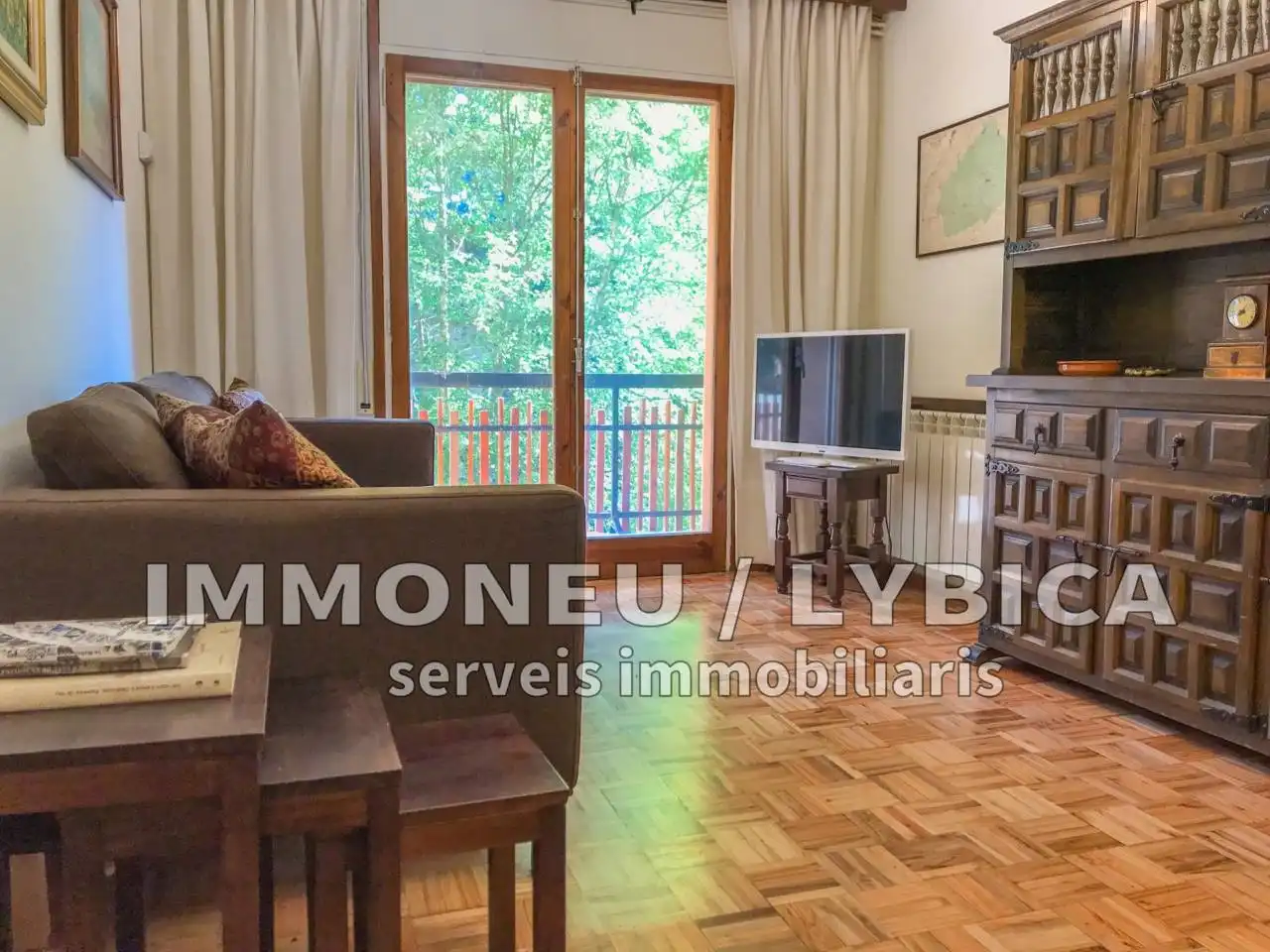 Sala de estar de Apartamento en venta en Alp con Calefacción, Parquet y Terraza