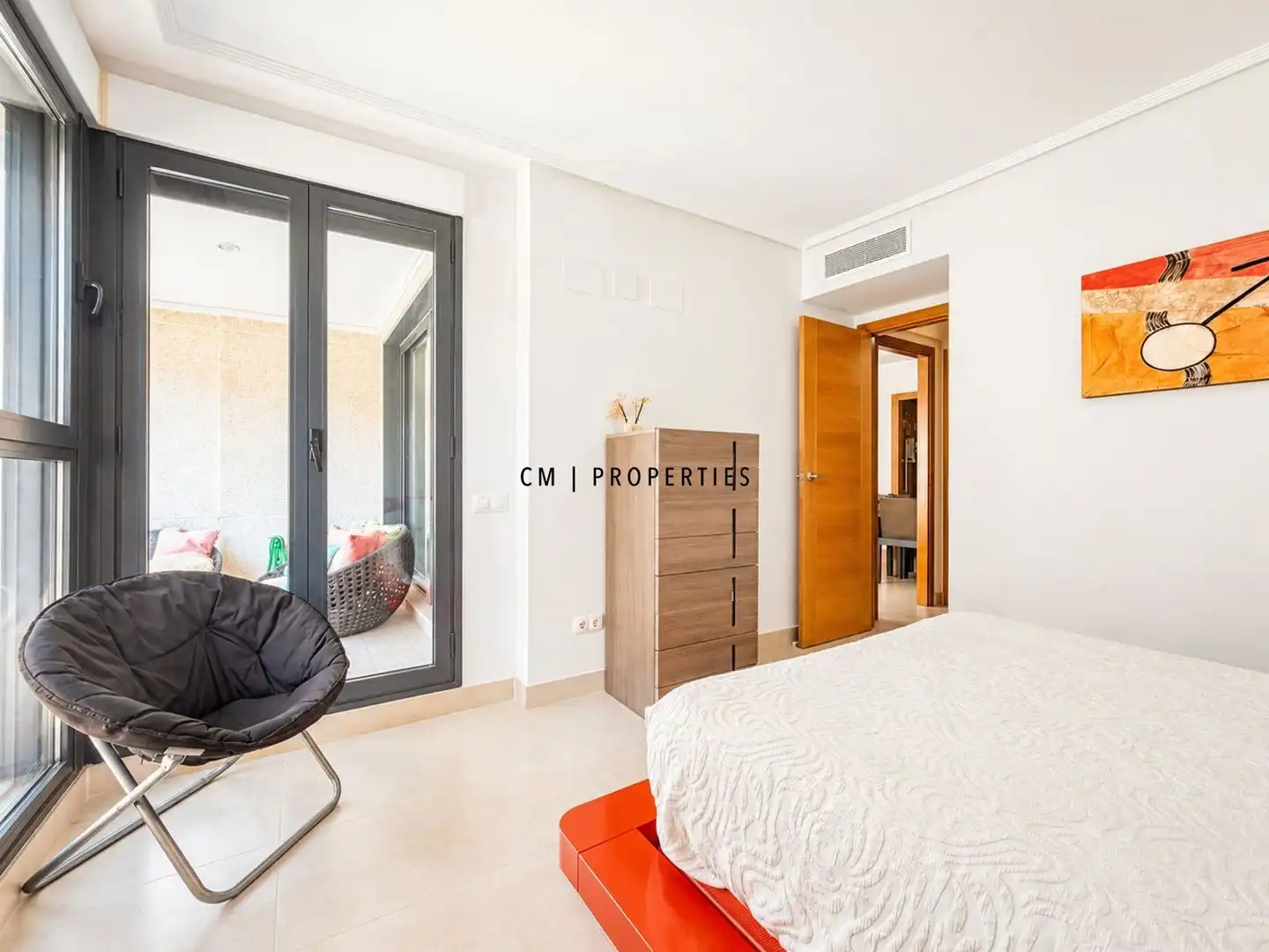Schlafzimmer von Wohnung zur Miete in Alboraya mit Klimaanlage, Heizung und Terrasse