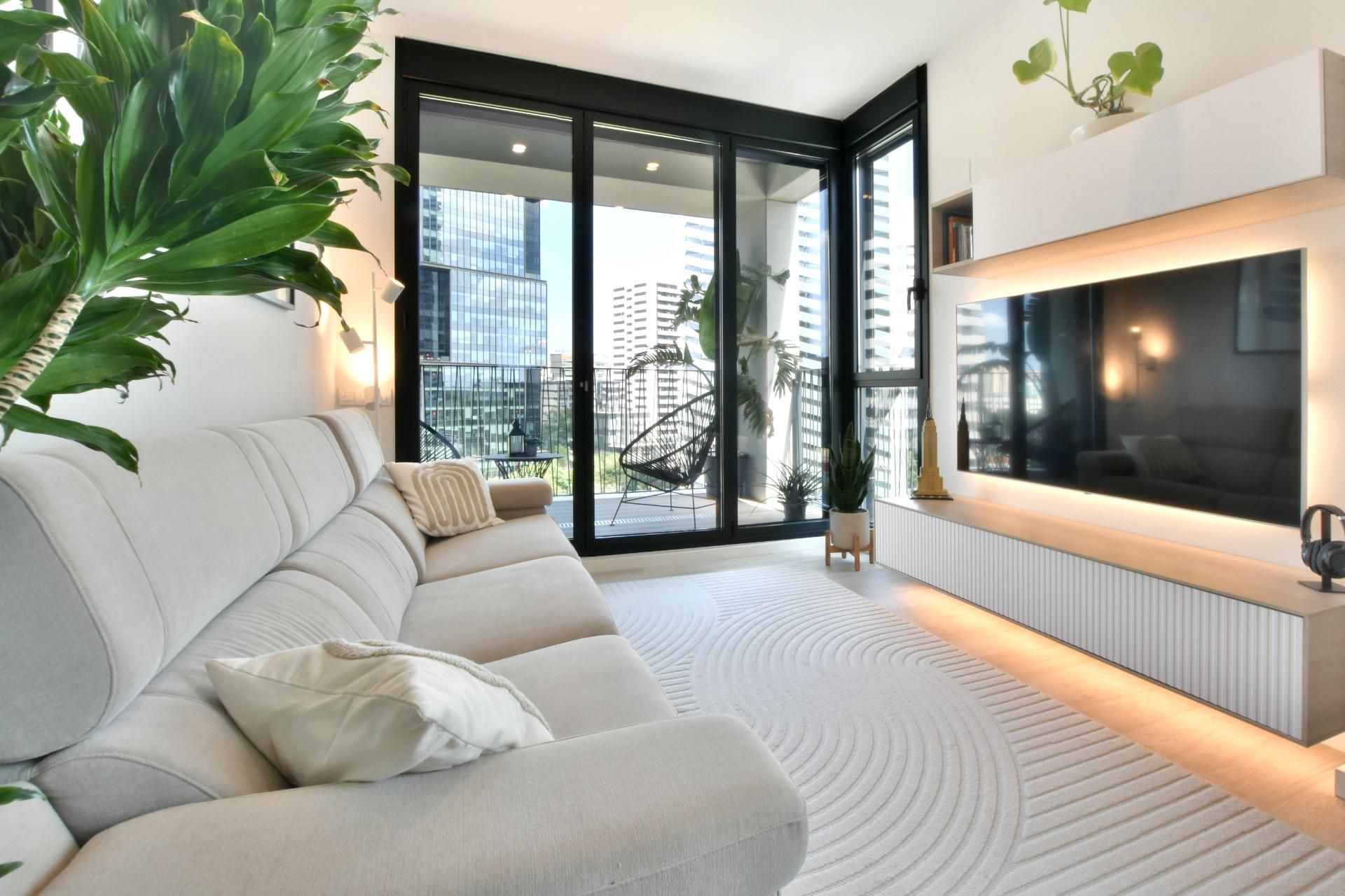 Living room of Flat for sale in L'Hospitalet de Llobregat  with Air Conditioner, Heating and Terrace