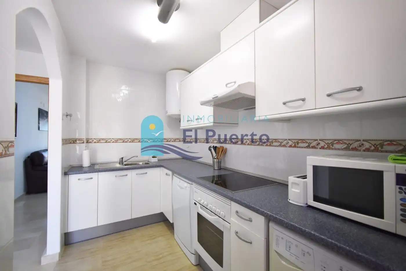 Cocina de Apartamento en venta en Mazarrón con Aire acondicionado, Jardín privado y Terraza