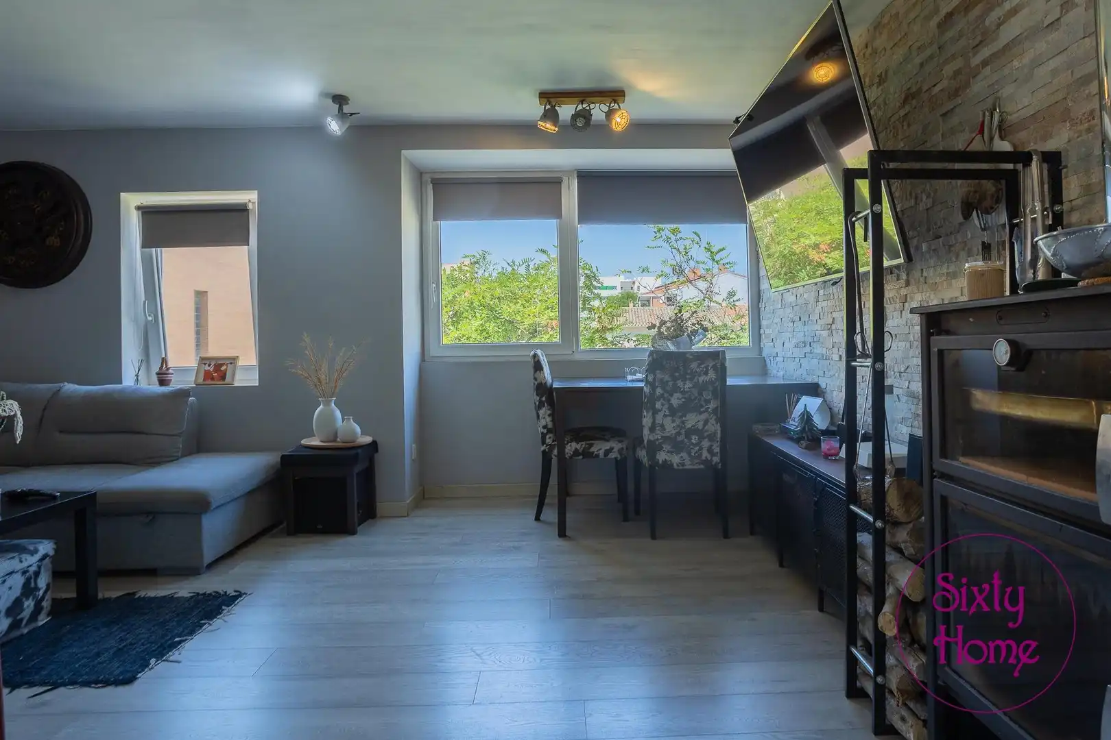 Sala de estar de Piso en venta en Zaragoza con Calefacción, Parquet y Amueblado