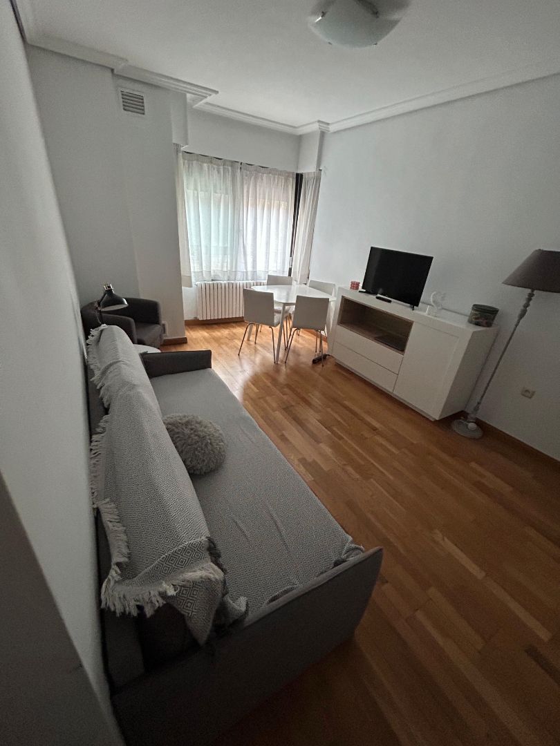 Sala d'estar de Pis de lloguer en  Albacete Capital amb Calefacció, Parquet i Moblat
