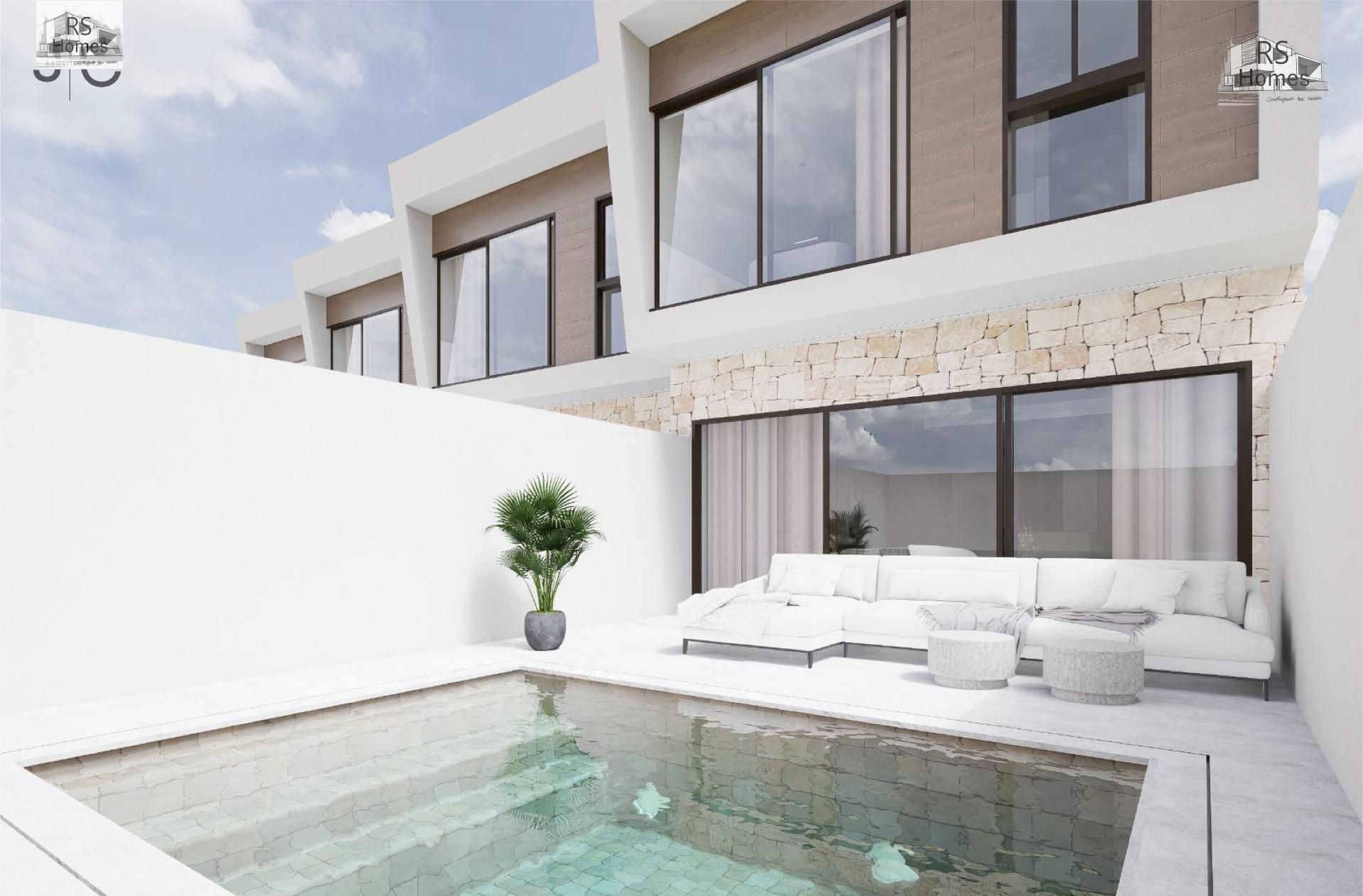 Piscina de Casa adosada en venda en Canet d'En Berenguer amb Aire condicionat, Calefacció i Terrassa