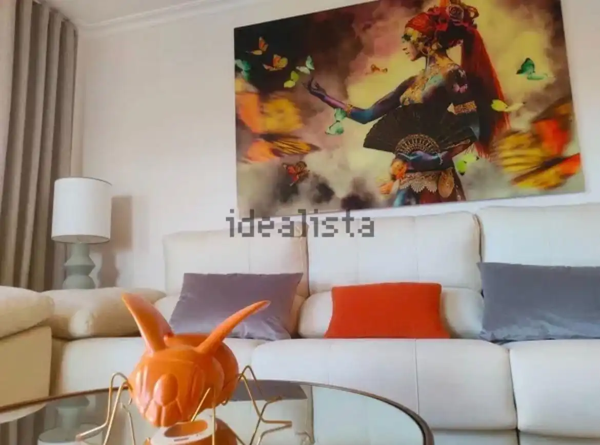 Sala de estar de Piso de alquiler en Roquetas de Mar con Aire acondicionado, Jardín privado y Terraza