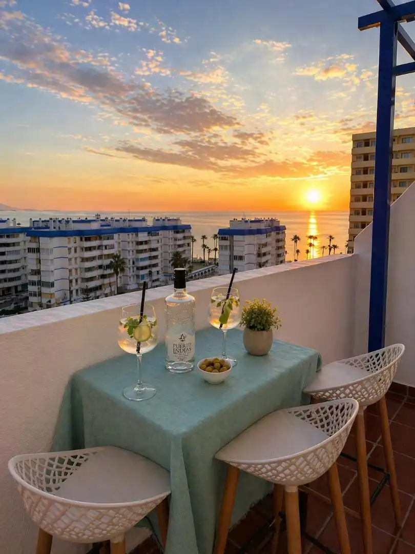 Terrasse von Dachboden zum Verkauf in Benalmádena mit Klimaanlage, Heizung und Terrasse