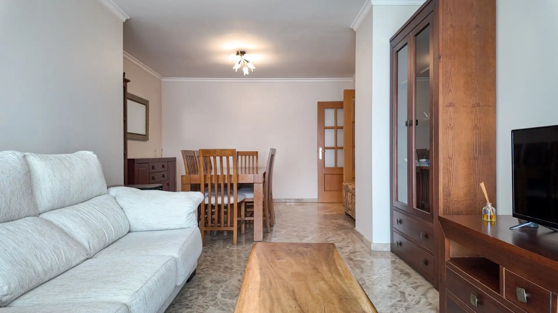 Living room of Flat for rent in Valencia  with Air Conditioner, Heating and Terrace