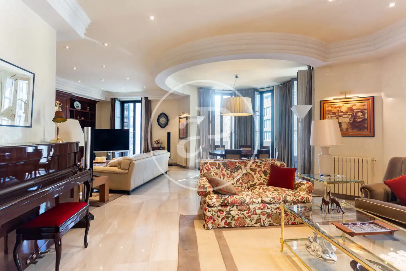 Sala de estar de Piso de alquiler en Barcelona con Aire acondicionado, Calefacción y Amueblado