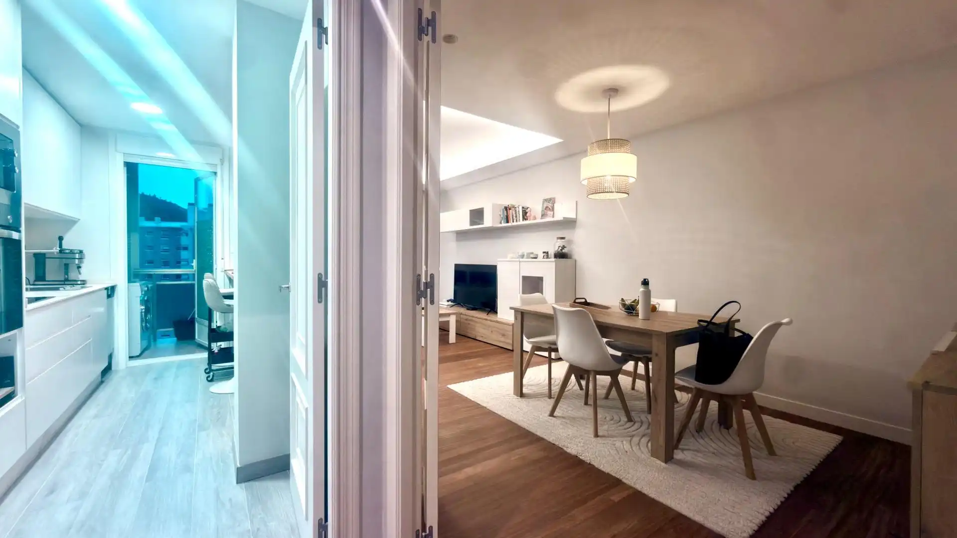 Dining room of Flat for sale in Ourense Capital   with Heating, Parquet flooring and Furnished