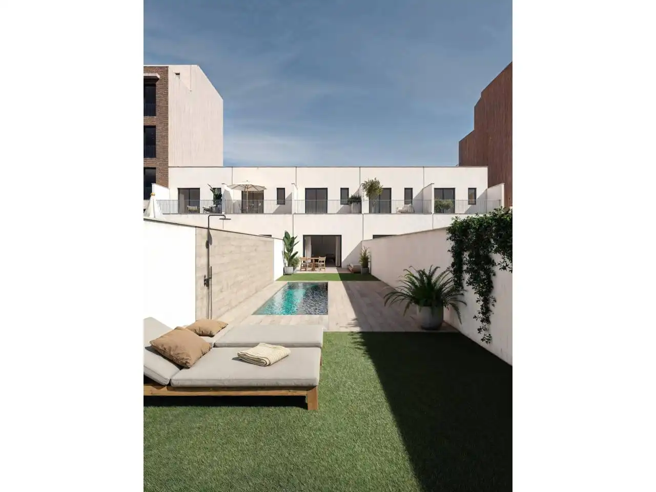 Terrasse von Einfamilien-Reihenhaus zum Verkauf in Terrassa mit Heizung, Terrasse und Schwimmbad