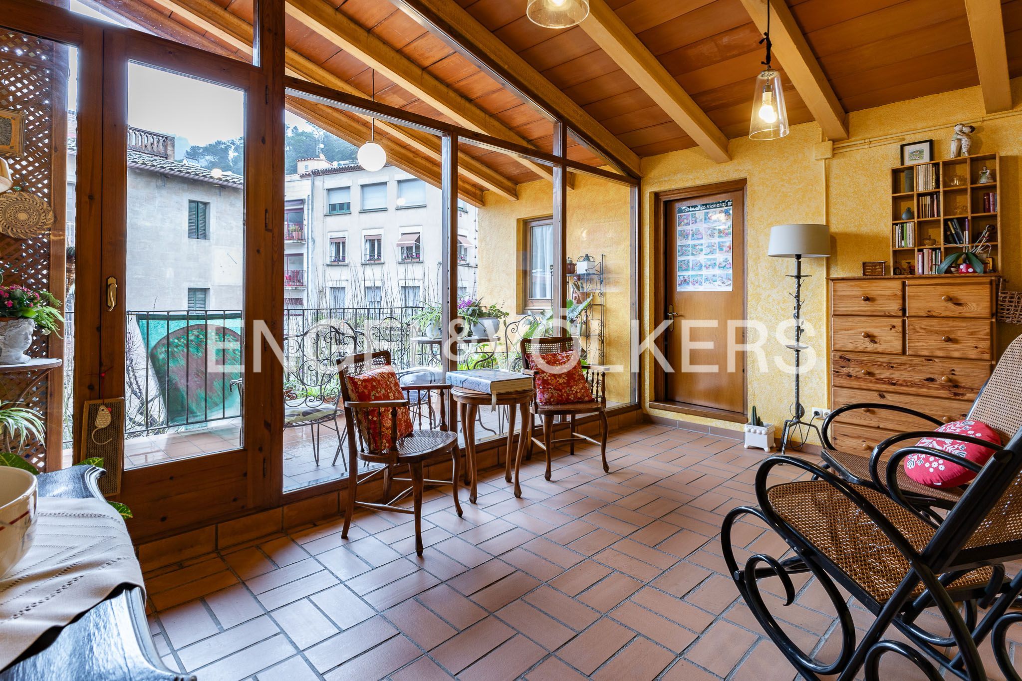 Terrace of Single-family semi-detached for sale in Figaró-Montmany  with Air Conditioner, Heating and Parquet flooring