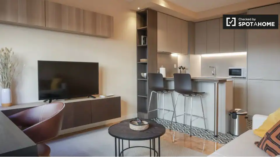 Wohnzimmer von Wohnung zur Miete in Madrid mit Klimaanlage, Heizung und Möbliert