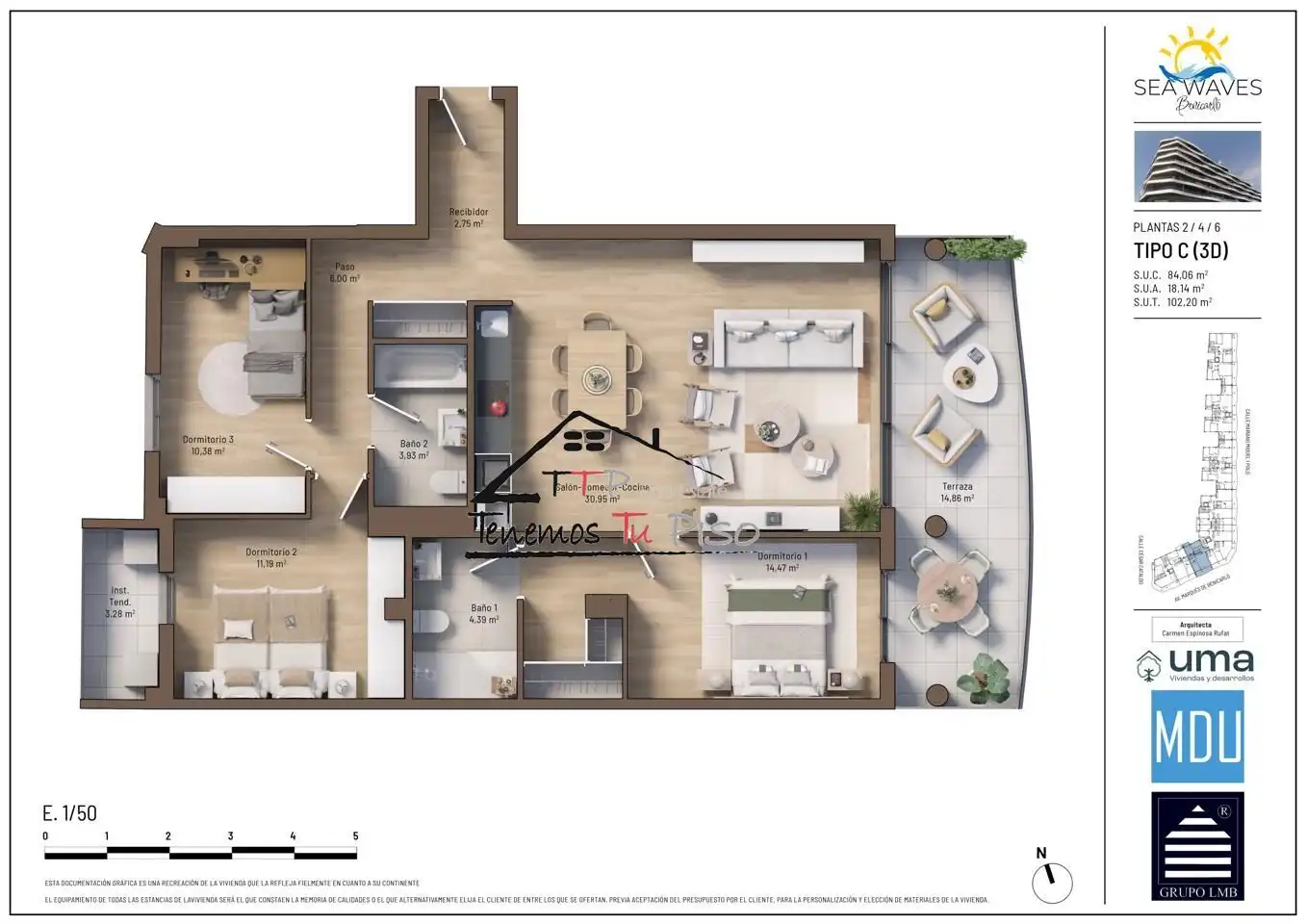 Flat for sale in Benicarló  with Air Conditioner, Private garden and Terrace