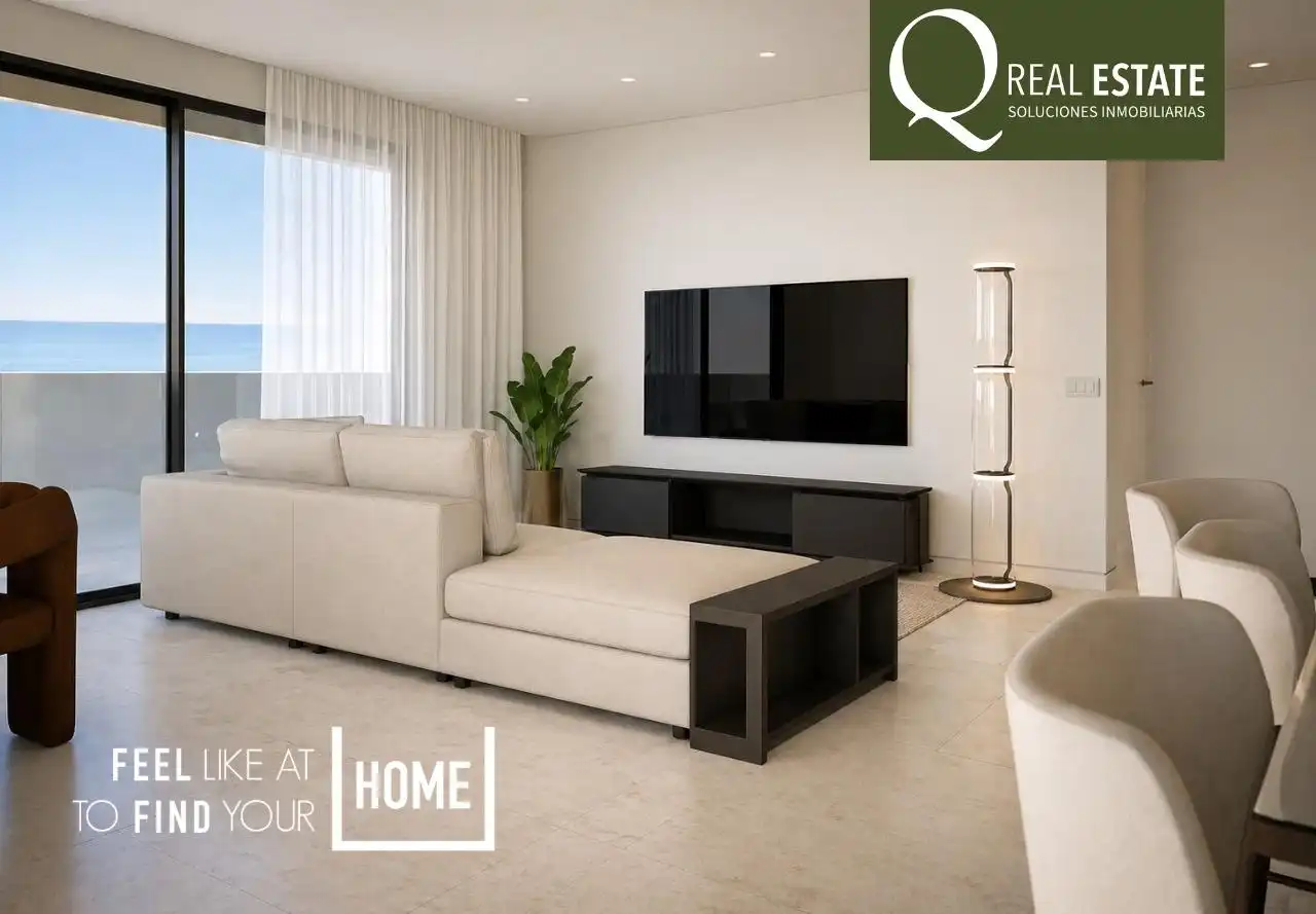 Wohnzimmer von Wohnung zum Verkauf in Calpe / Calp mit Klimaanlage, Terrasse und Abstellraum