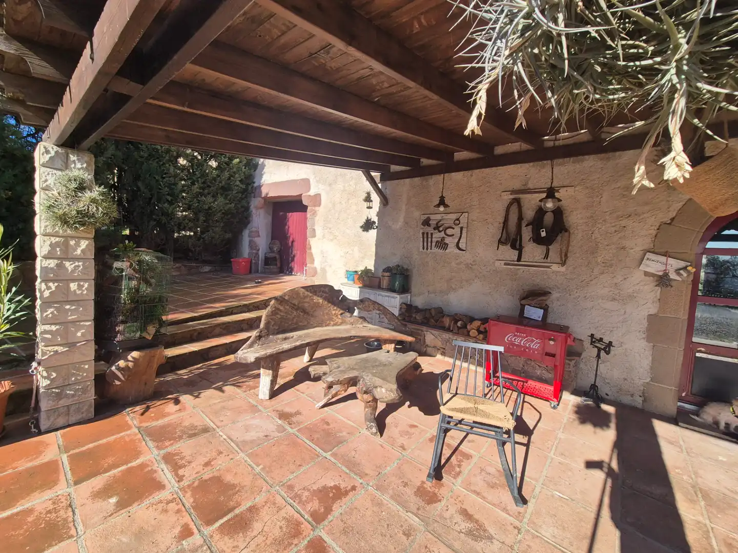Terraza de Finca rústica en venta en Santa Eulàlia de Ronçana con Aire acondicionado, Calefacción y Jardín privado