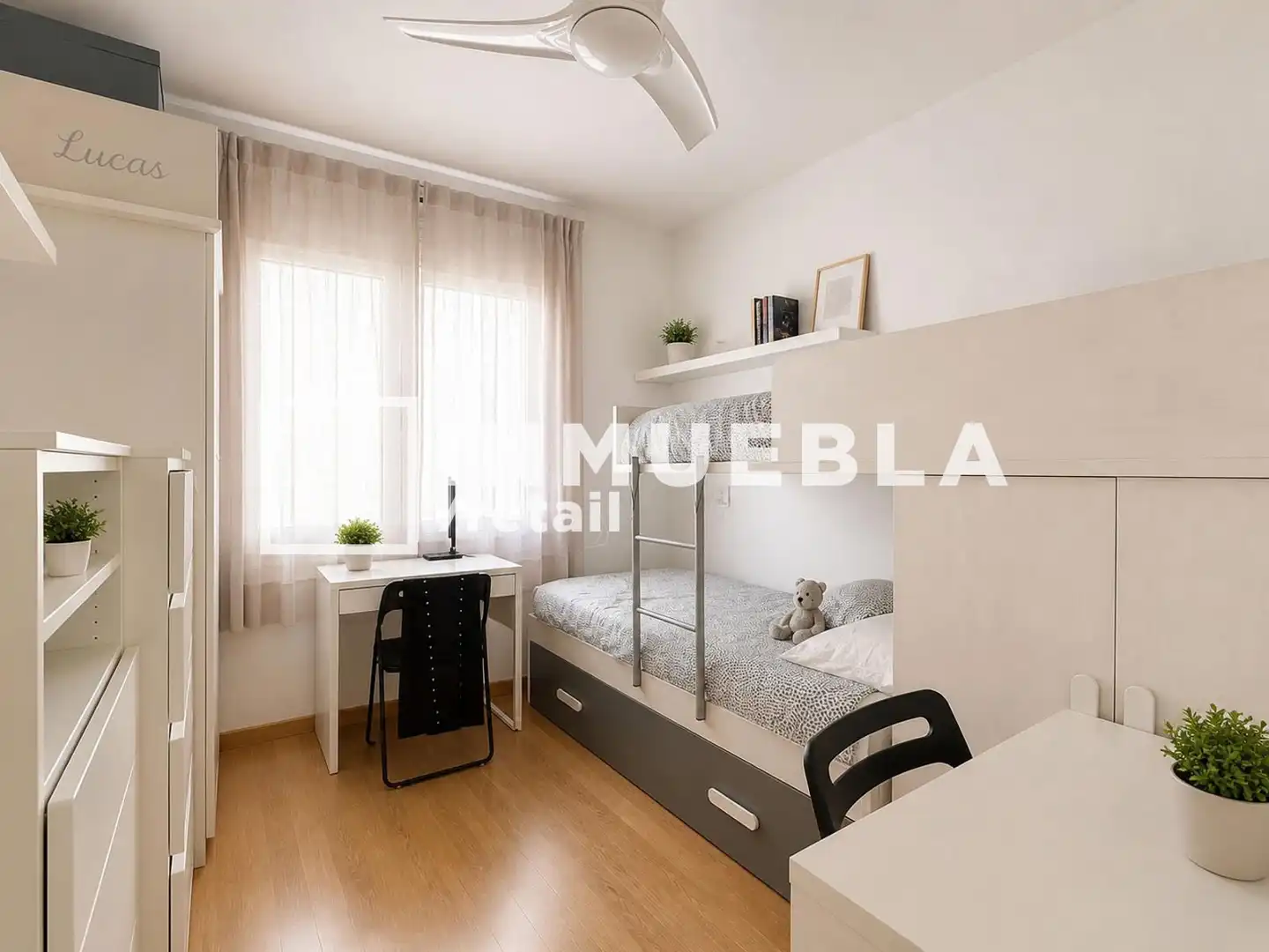 Schlafzimmer von Wohnung zum Verkauf in Barcelona mit Heizung, Parkett und Terrasse