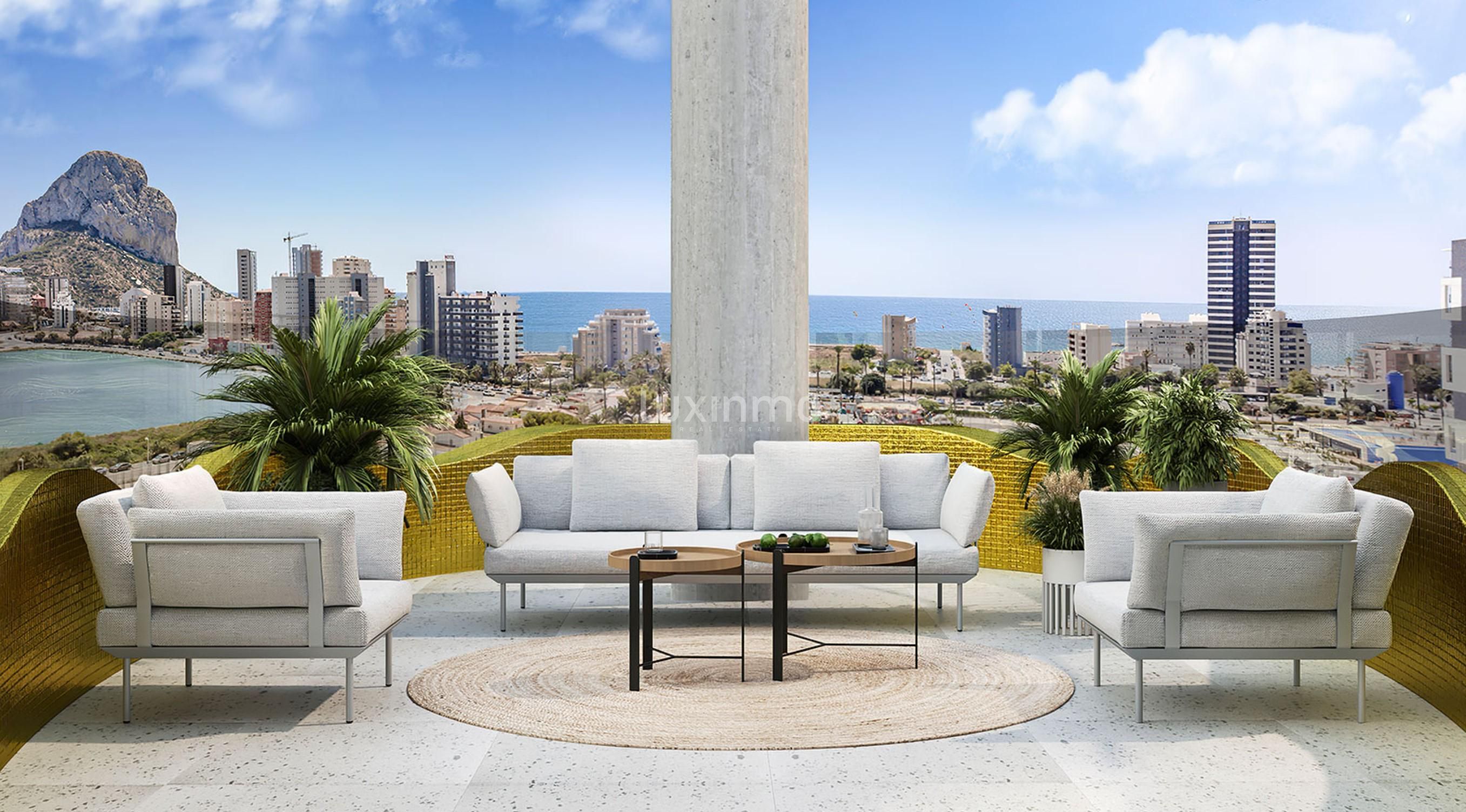Terrace of Flat for sale in Calpe / Calp  with Air Conditioner, Private garden and Terrace