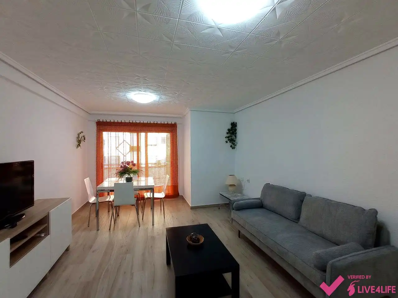 Sala d'estar de Pis de lloguer en Valencia amb Aire condicionat i Moblat