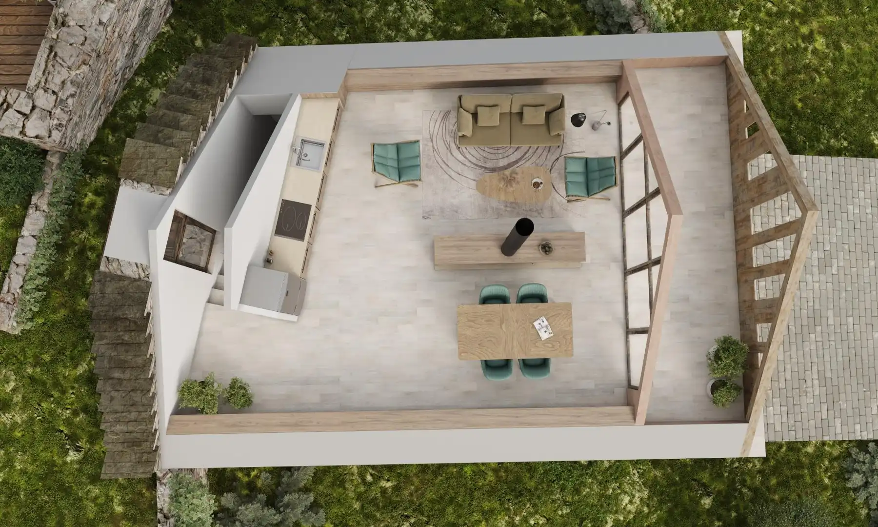 Terraza de Casa o chalet en venta en Bausen con Calefacción, Jardín privado y Terraza