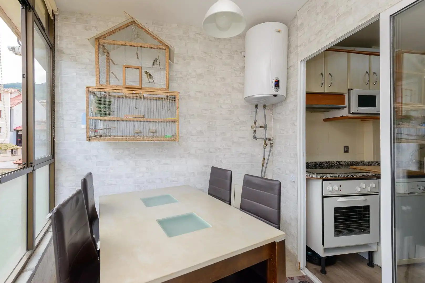 Kitchen of Flat for sale in Salas  with Heating, Furnished and Balcony