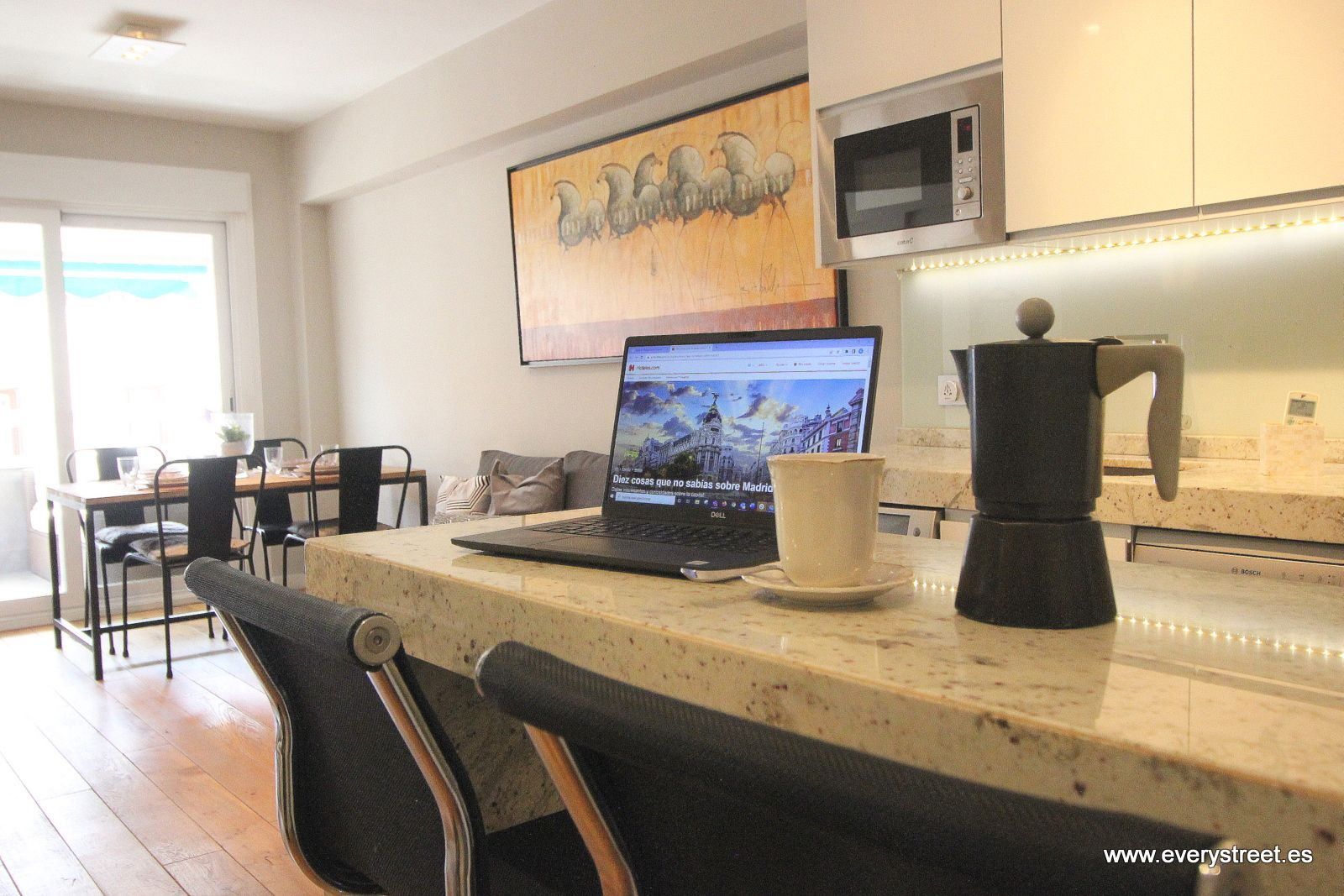 Kitchen of Flat to rent in  Madrid Capital  with Air Conditioner, Heating and Terrace