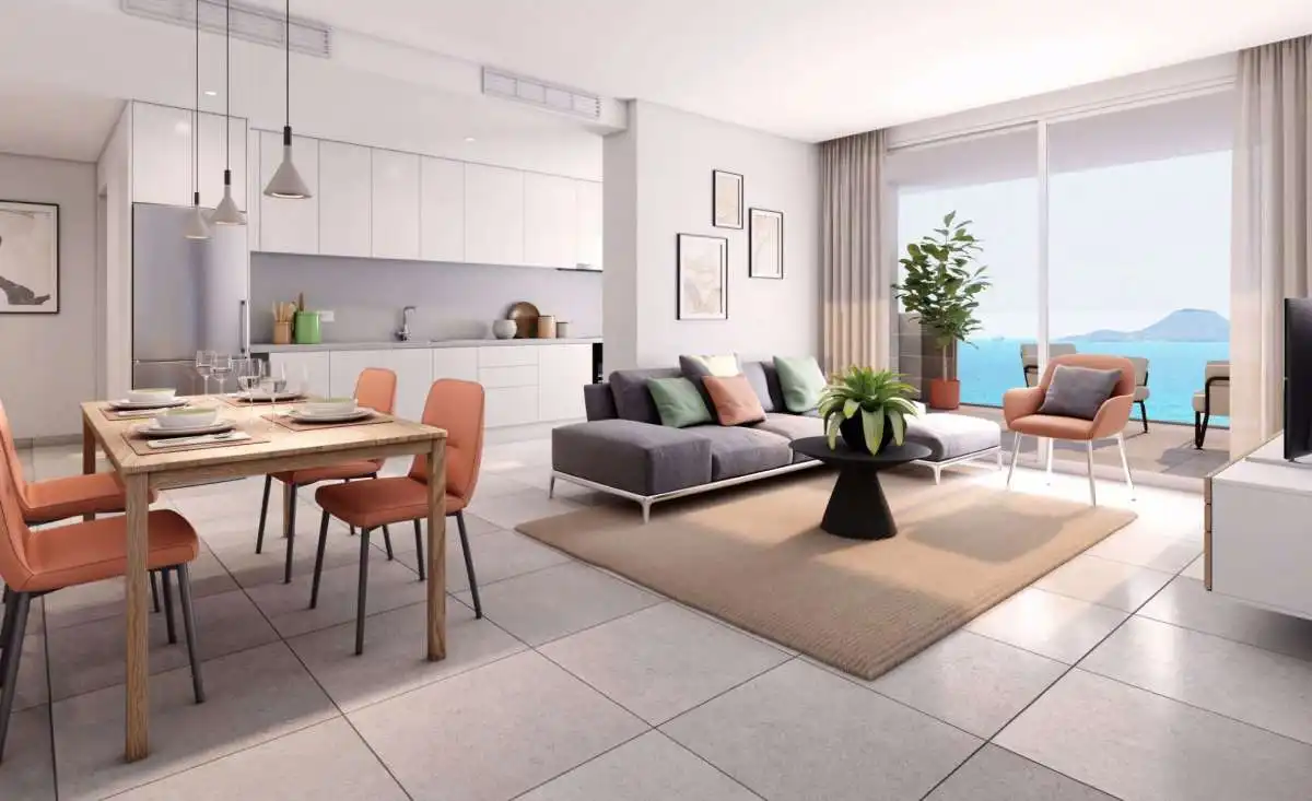 Wohnzimmer von Wohnung zum Verkauf in La Manga del Mar Menor mit Möbliert und Gemeinschaftspool