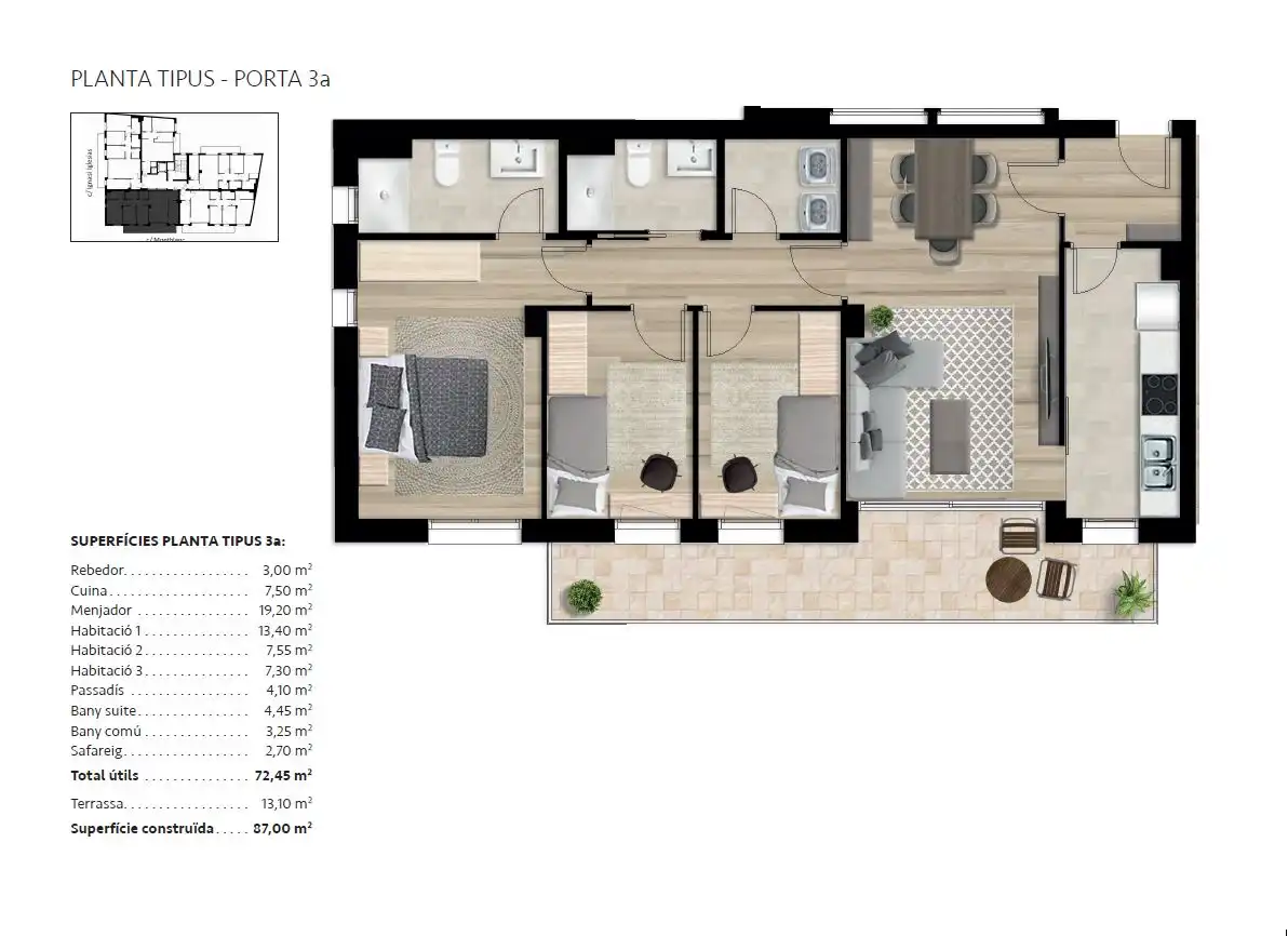 Flat with terrace for sale in Carrer de Montblanc 39, imagen 8