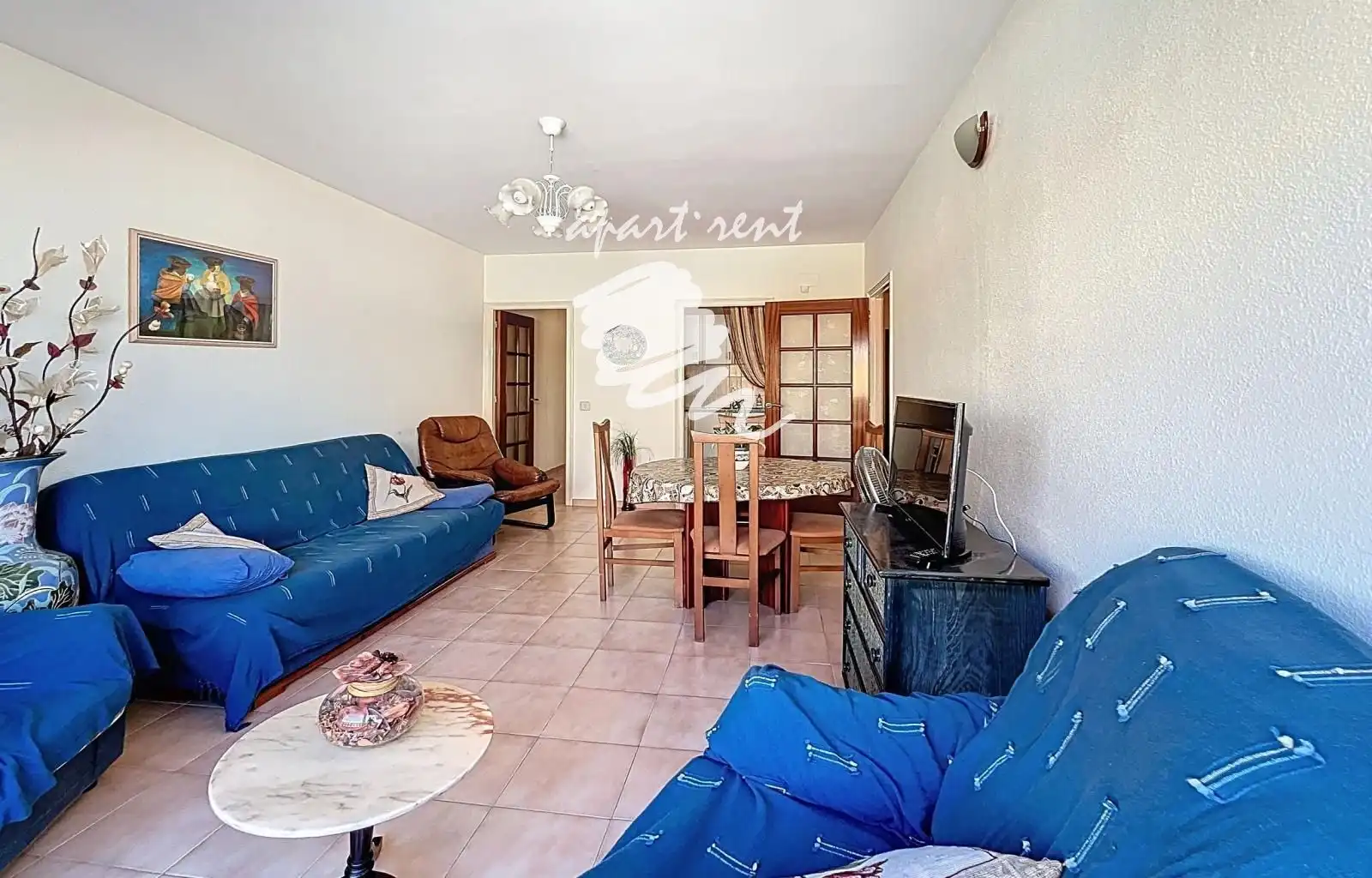 Living room of Flat for sale in Roses  with Terrace, Storage room and Furnished