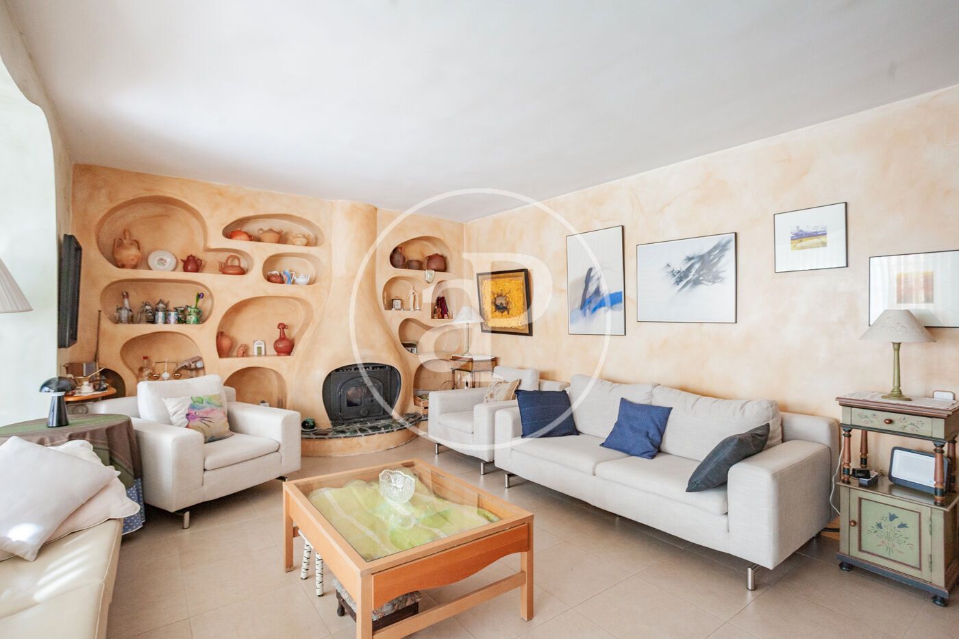 Living room of Single-family semi-detached for sale in  Madrid Capital  with Heating, Private garden and Terrace