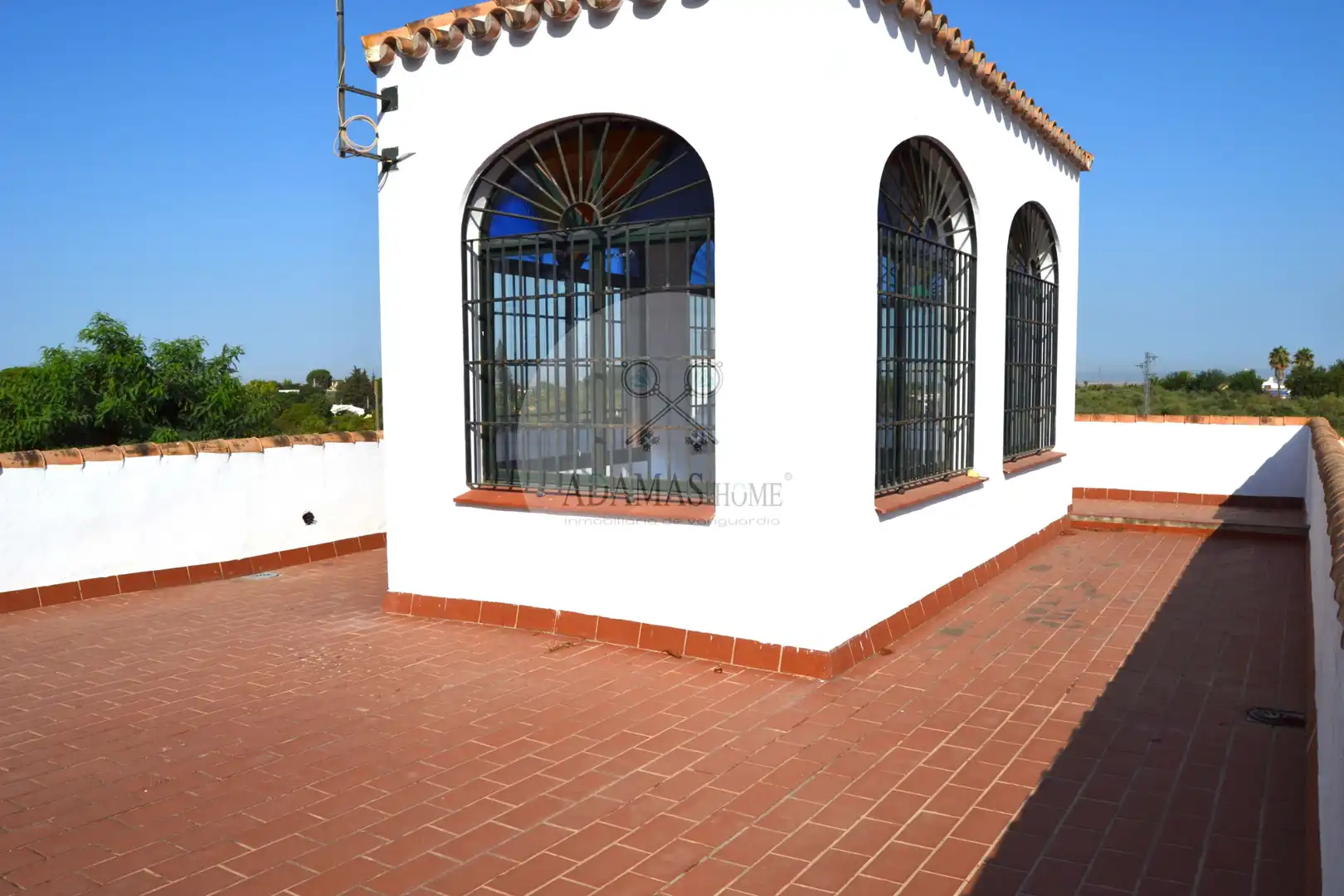 Terrassa de Casa o xalet en venda en Sanlúcar la Mayor amb Jardí privat, Terrassa i Piscina