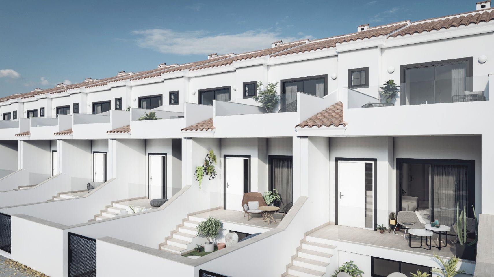 Exterior view of Single-family semi-detached for sale in Mutxamel  with Air Conditioner, Private garden and Terrace