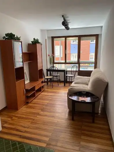 Living room of Flat for rent in Gijón   with Heating, Parquet flooring and Furnished
