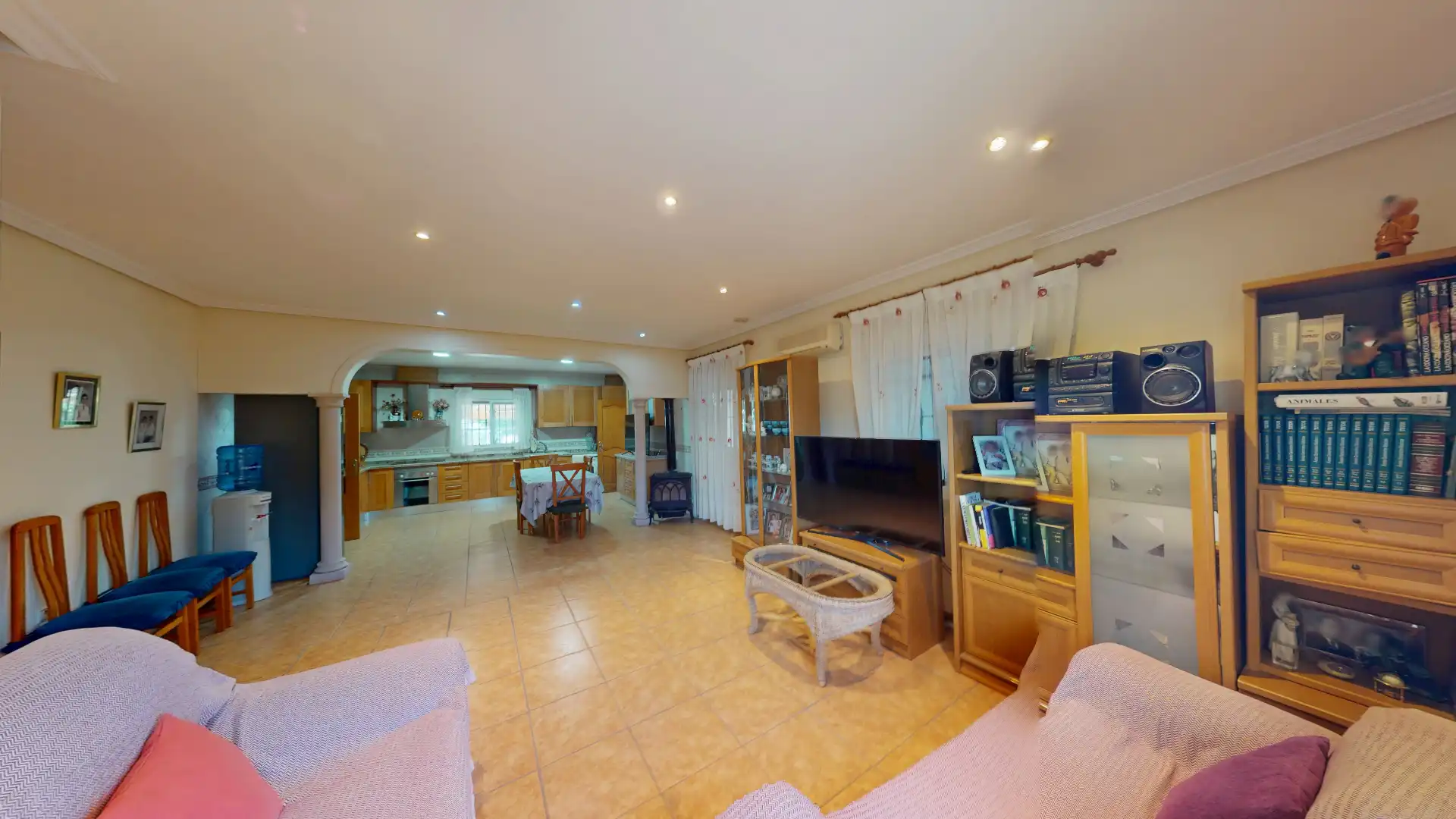 Sala d'estar de Casa o xalet en venda en Elche / Elx amb Aire condicionat, Jardí privat i Terrassa