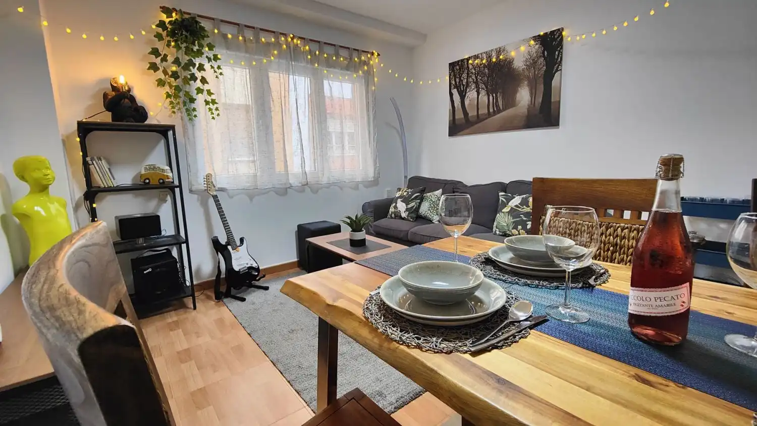 Wohnzimmer von Wohnung zur Miete in Gijón  mit Heizung und Möbliert