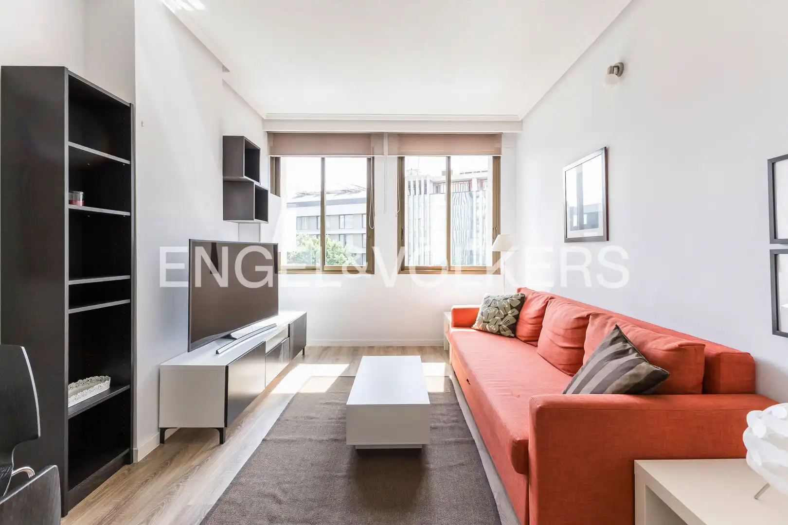 Living room of Flat for rent in Madrid  with Air Conditioner and Heating