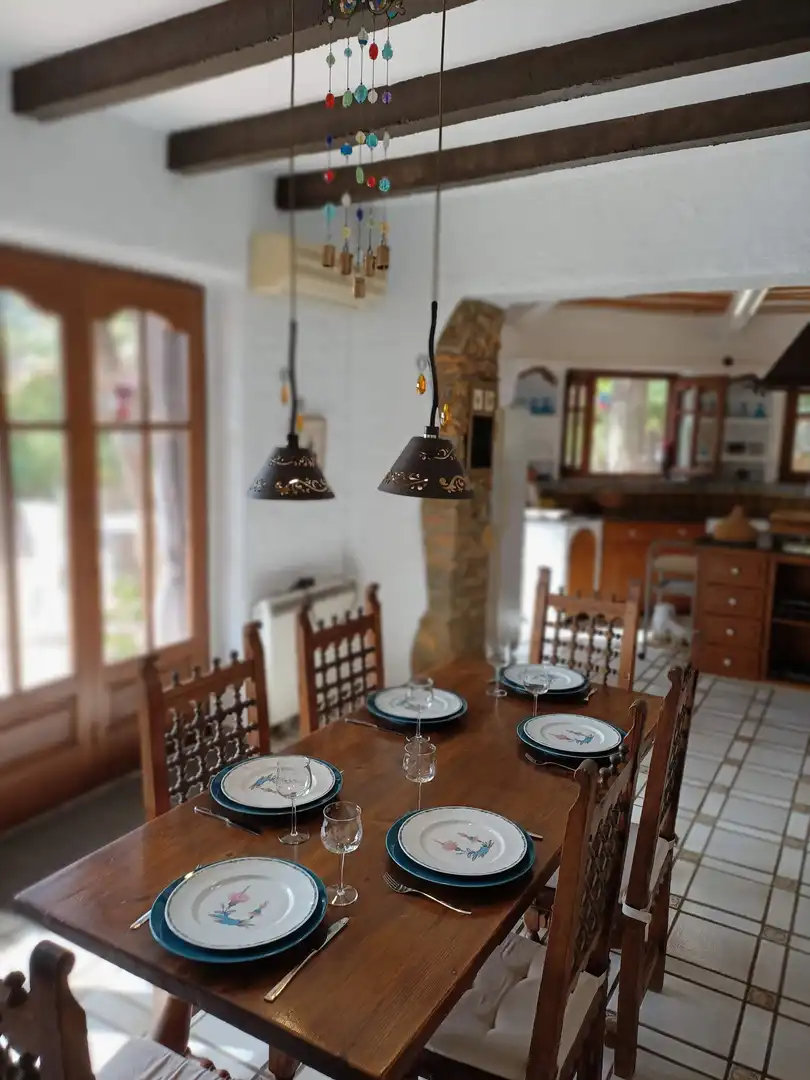 Menjador de Casa o xalet en venda en Calpe / Calp amb Aire condicionat, Jardí privat i Piscina