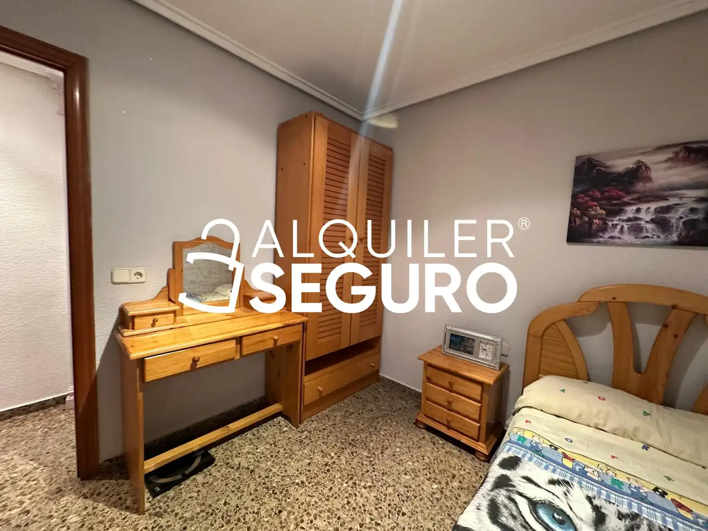 Bedroom of Flat for rent in Alfafar  with Air Conditioner, Terrace and Furnished