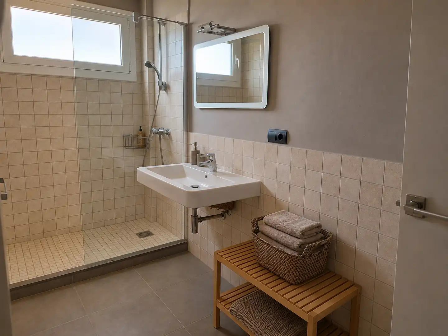 Baño de Apartamento de alquiler en Palamós con Aire acondicionado, Terraza y Amueblado