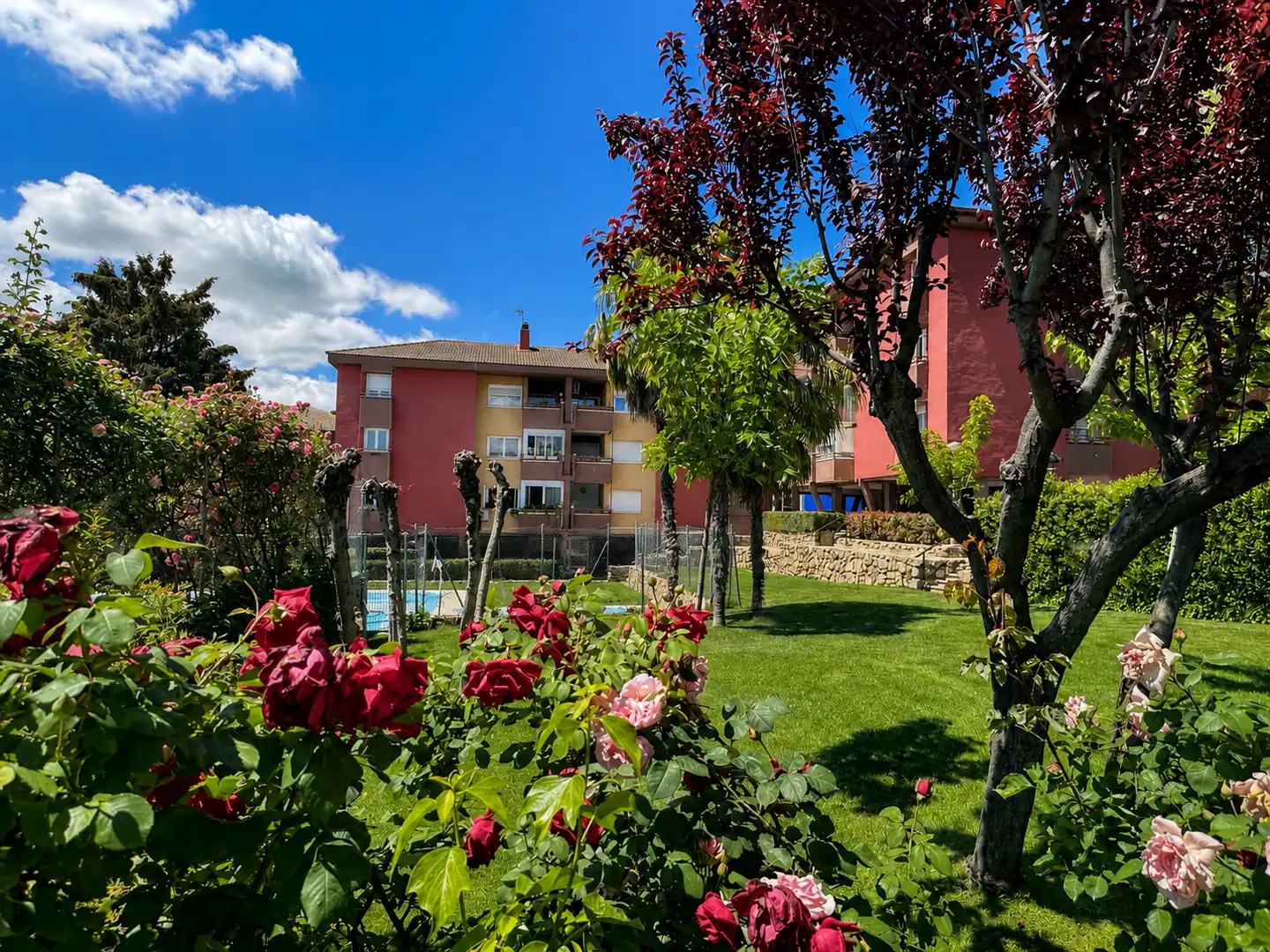 Garten von Einfamilien-Reihenhaus zur Miete in Hoyo de Manzanares mit Privatgarten und Gemeinschaftspool