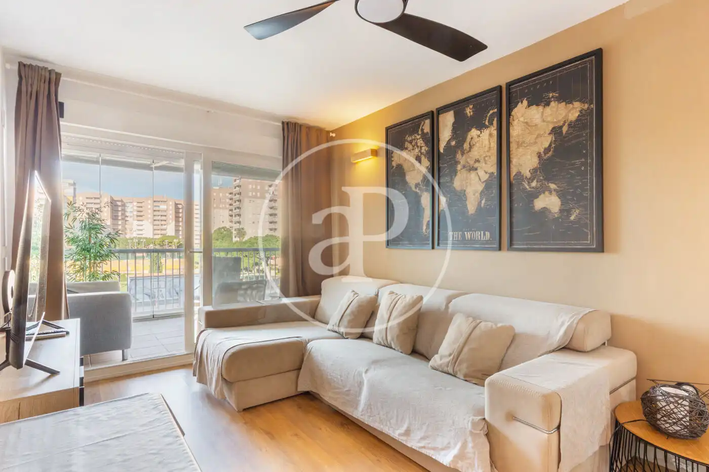 Wohnzimmer von Wohnung zur Miete in Canet d'En Berenguer mit Klimaanlage, Heizung und Privatgarten
