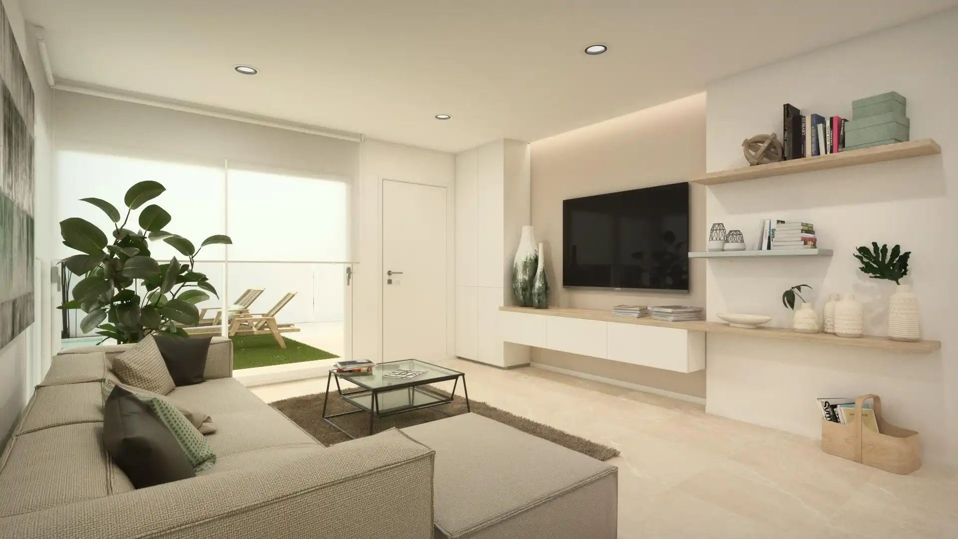 Living room of Apartments for sale in San Javier  with Air Conditioner, Heating and Private garden
