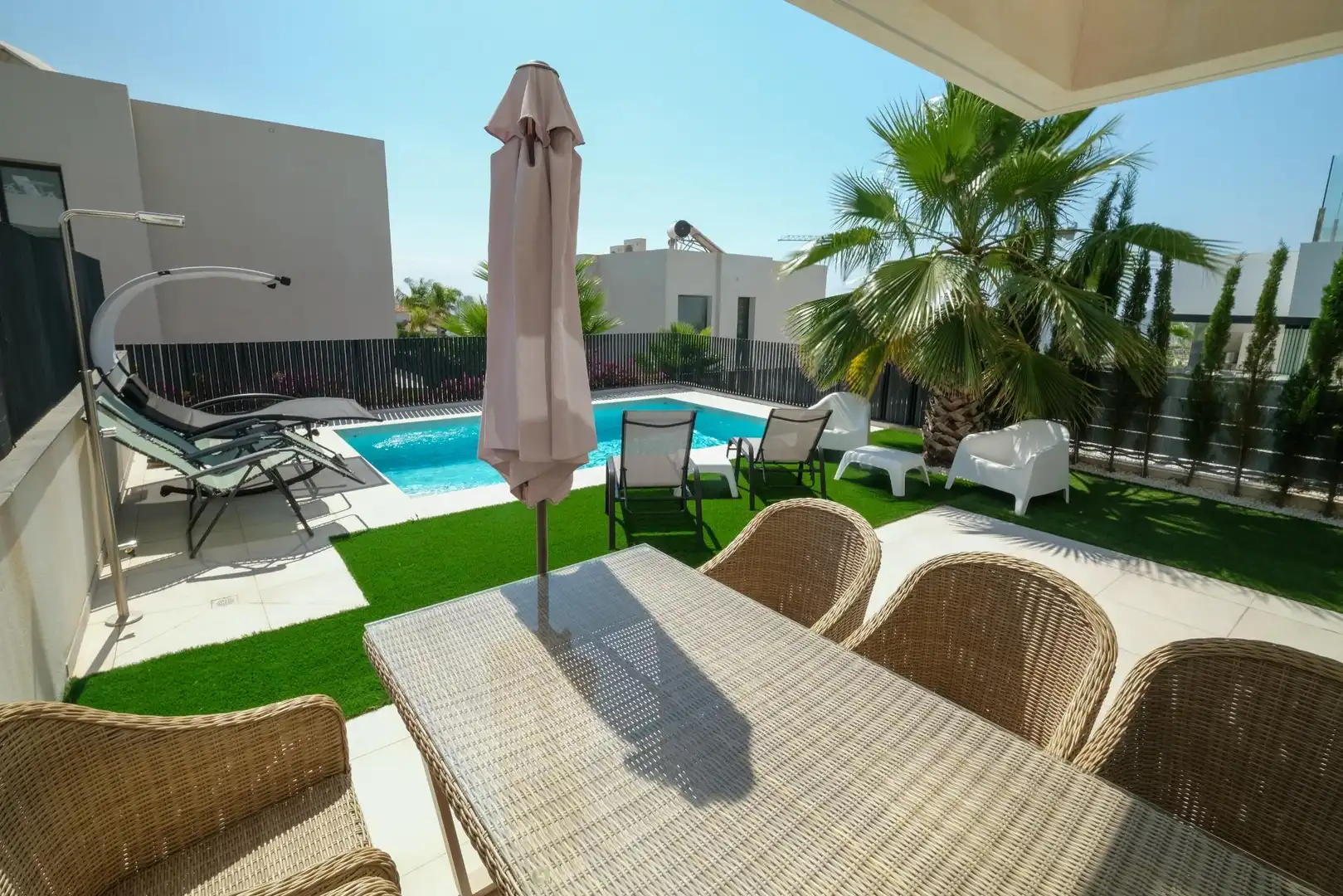 Terraza de Casa o chalet de alquiler en Finestrat con Aire acondicionado, Calefacción y Jardín privado