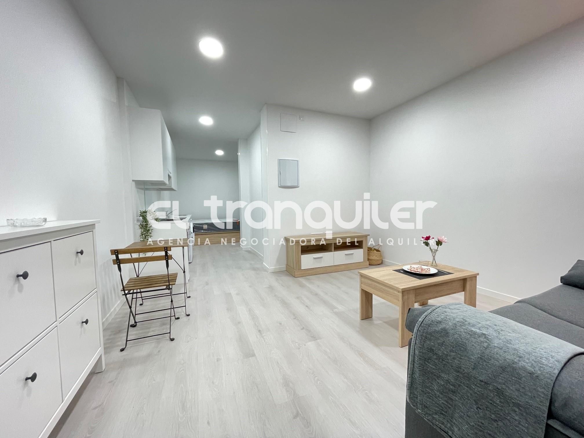 Sala d'estar de Estudi de lloguer en Alcorcón amb Aire condicionat, Moblat i Rentadora