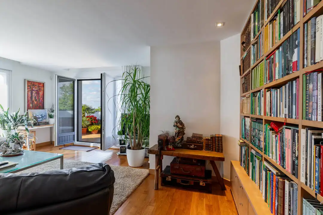 Sala d'estar de Àtic de lloguer en Donostia - San Sebastián  amb Aire condicionat, Calefacció i Terrassa