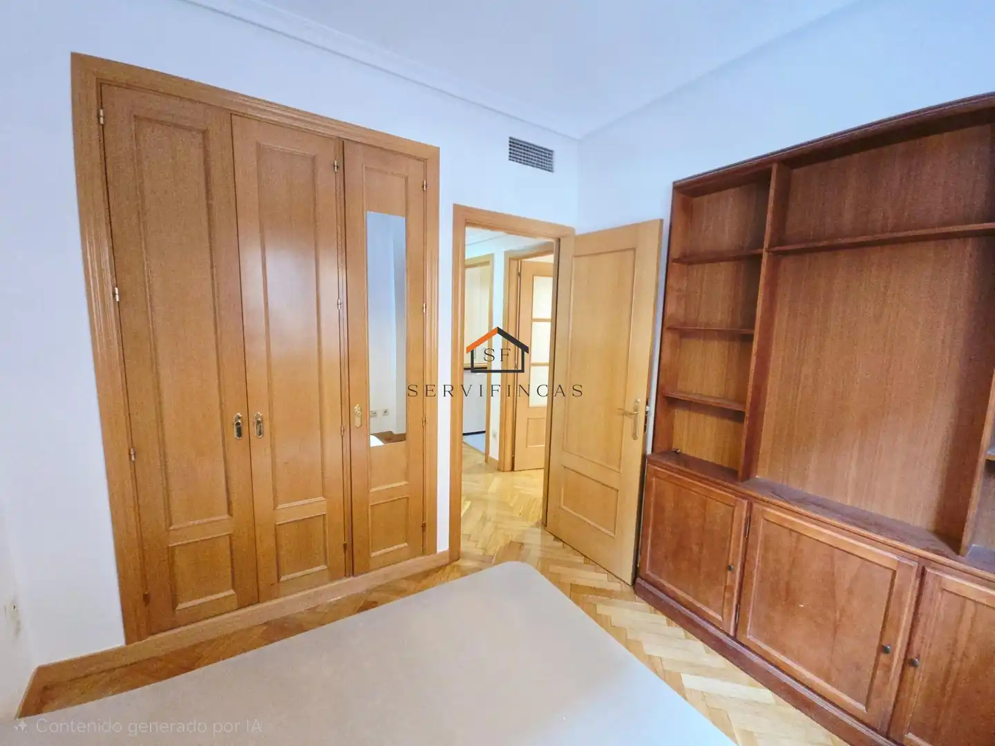 Bedroom of Flat for rent in Madrid  with Air Conditioner, Heating and Private garden