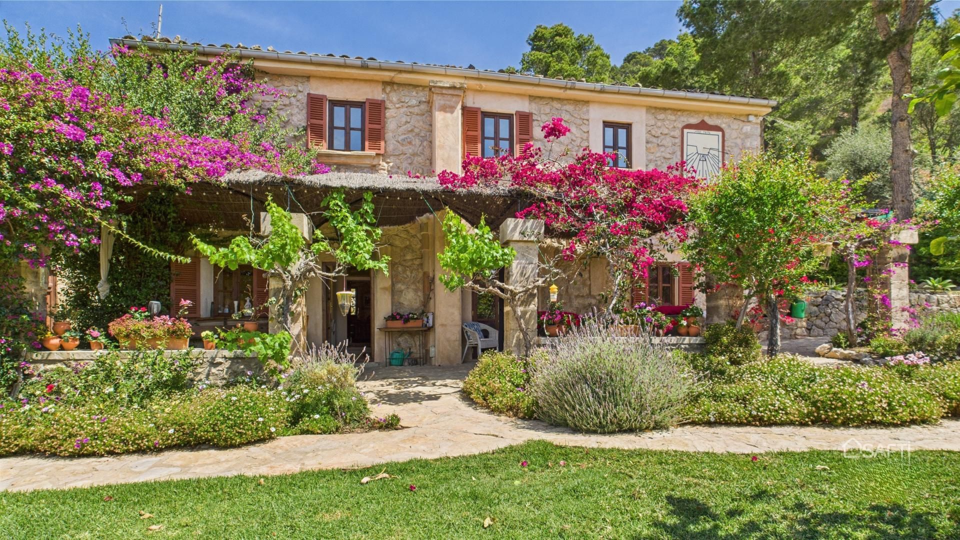Jardí de Finca rústica en venda en Andratx amb Aire condicionat, Terrassa i Piscina